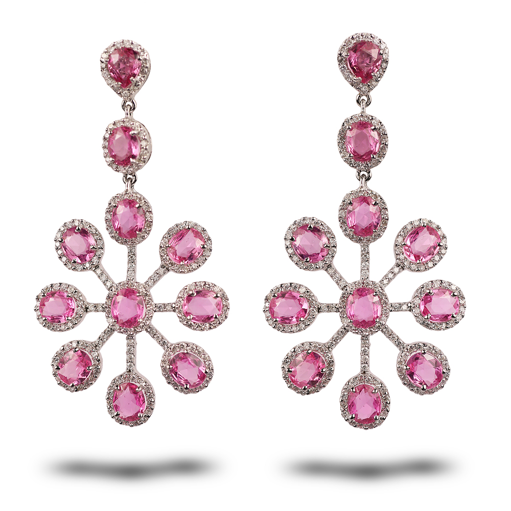 Pink Sapphire Earrings - House of Kahn Estate Jewelers