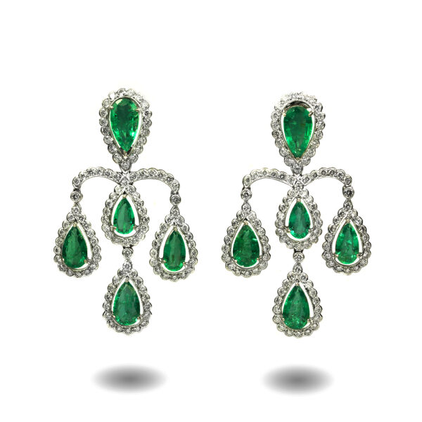 Emerald and Diamond Earrings - House of Kahn Estate Jewelers